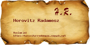 Horovitz Radamesz névjegykártya